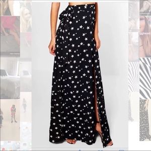 Star Print Maxi Skirt sz S!